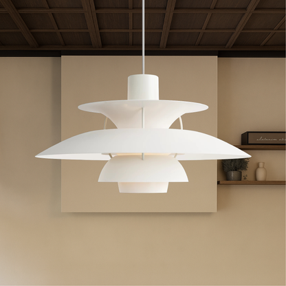 Layered Aluminum Ceiling Fixture Black 20 in Diameter for Kitchen Islands Dining Areas Modern Nordic Style Overhead Lighting E27 Socket Diff