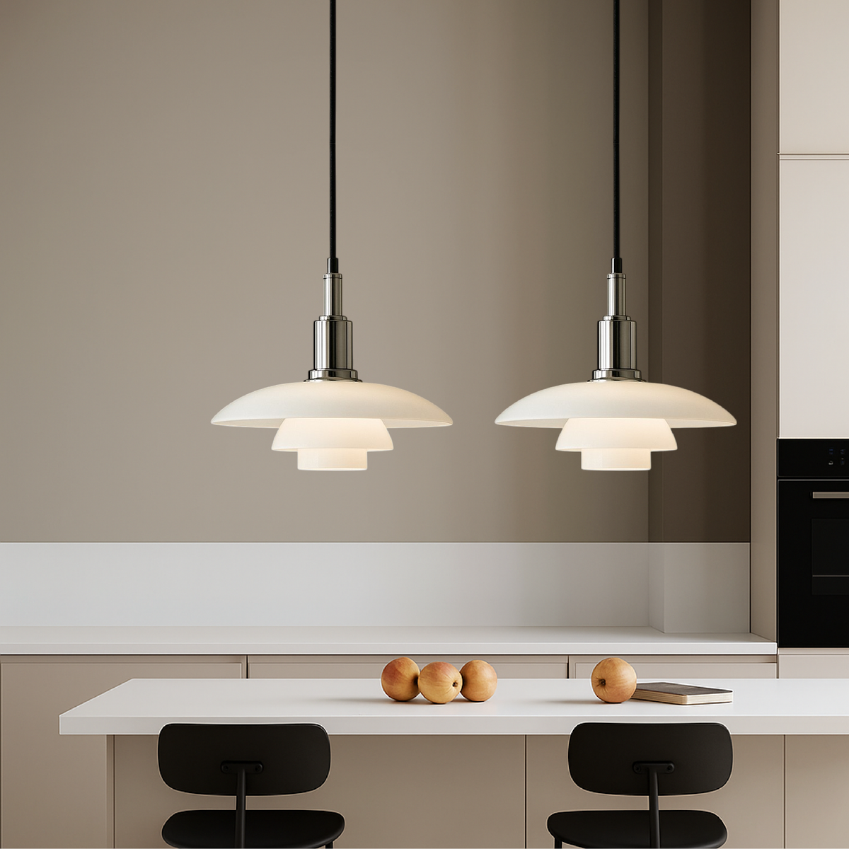 Glass Dome Ceiling Fixture 11 inch Multi-Light Hanging Lamp Metallic Finish for Dining Tables Kitchen Islands Adjustable Height Modern Home