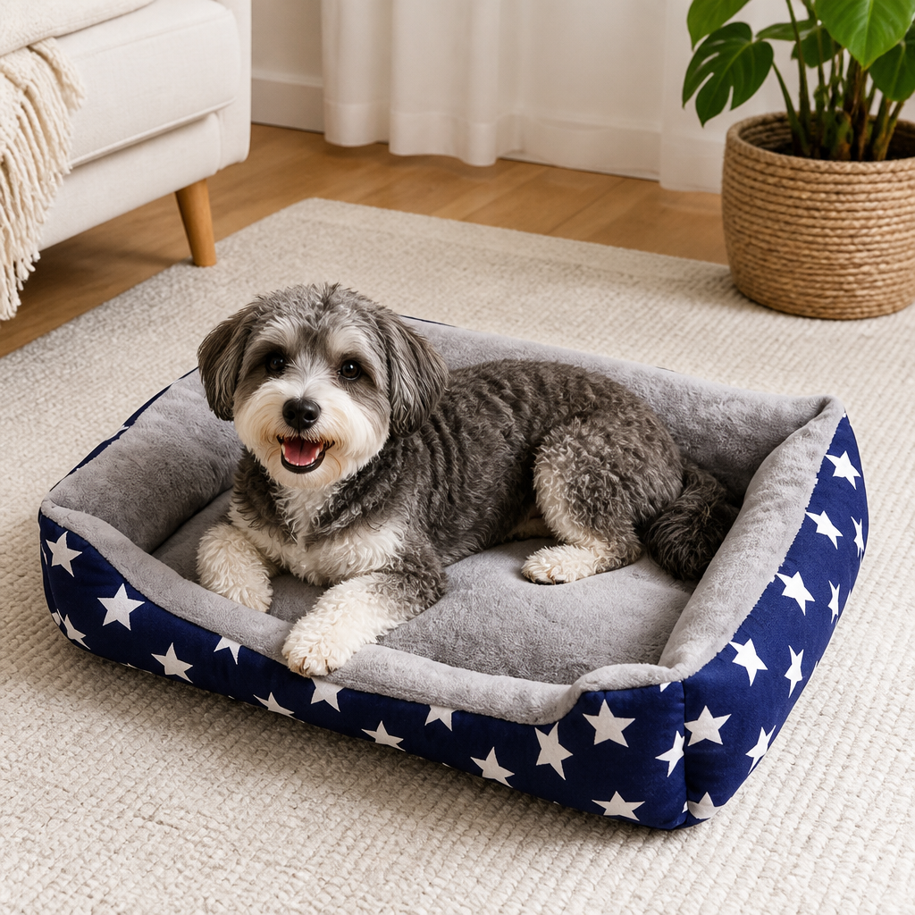 Ortekor Blue Star Easy-Clean Polyester Dog Mat