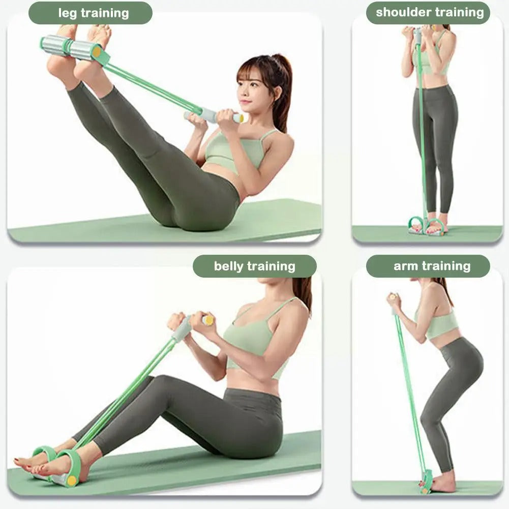 Resistance Band Trainer with Foot Pedals for Full Body Workout Home Gym Exercise Equipment Portable Fitness Toning Legs Arms Core Yoga Pilat