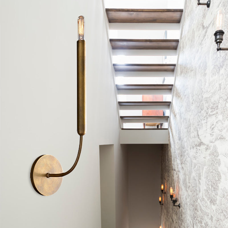 Industrial Tube Wall Sconce Metal Fixture with Exposed Bulb Design for Hallway, Dining Room & Bedroom | Single or Double Light