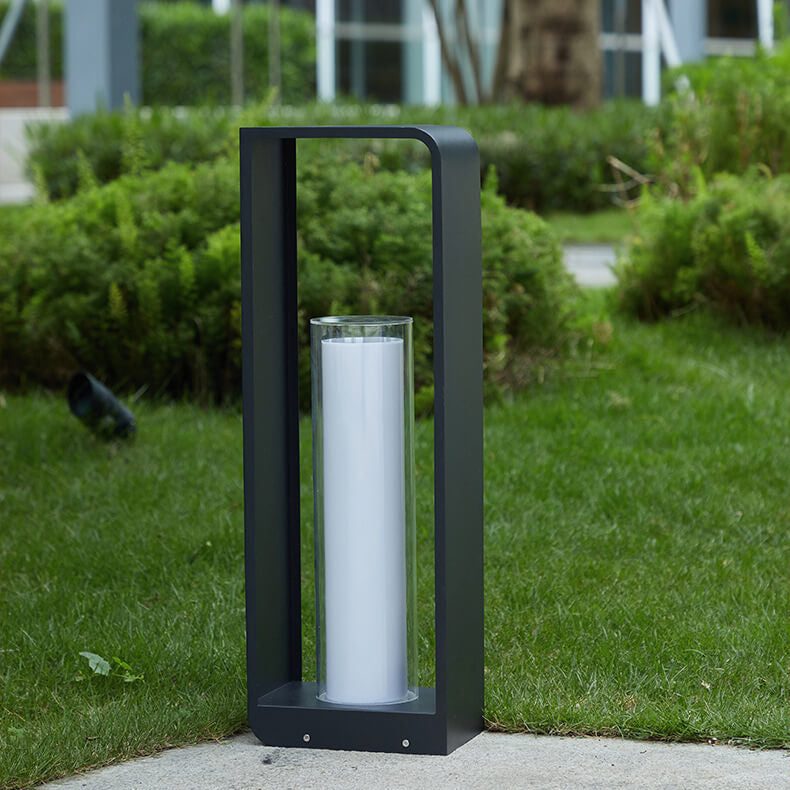 Exterior Aluminum LED Sconce Black 12-Inch Wall Mount for Pathway Fence Garden Entry Waterproof Solar or Hardwired 3-Temp