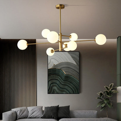 Multi-Globe Hanging Fixture with Adjustable Height for Dining Room & Living Room – Metal Frame with Glass Orbs – G9 LED Bulbs Included – 24
