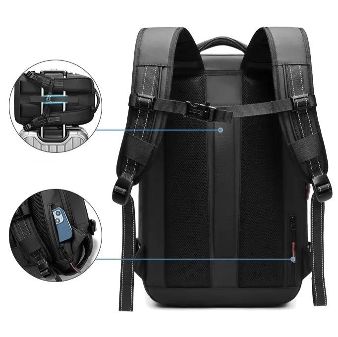 Space-Saving Vacuum Backpack with Built-In Compression System for Travel, Camping & Weekend Trips