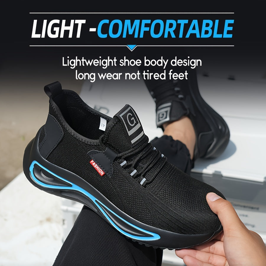 Steel Toe Work Shoes for Men Breathable Mesh Safety Footwear Puncture Resistant Slip-Resistant Outdoor Industrial Construction Job Site
