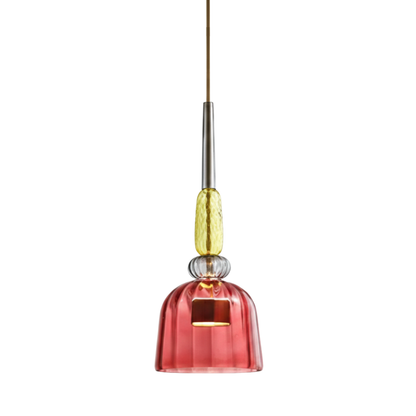 Colorful Glass Pendant Light – Modern Single-Bulb Ceiling Fixture for Dining Room, Kitchen & Bedroom