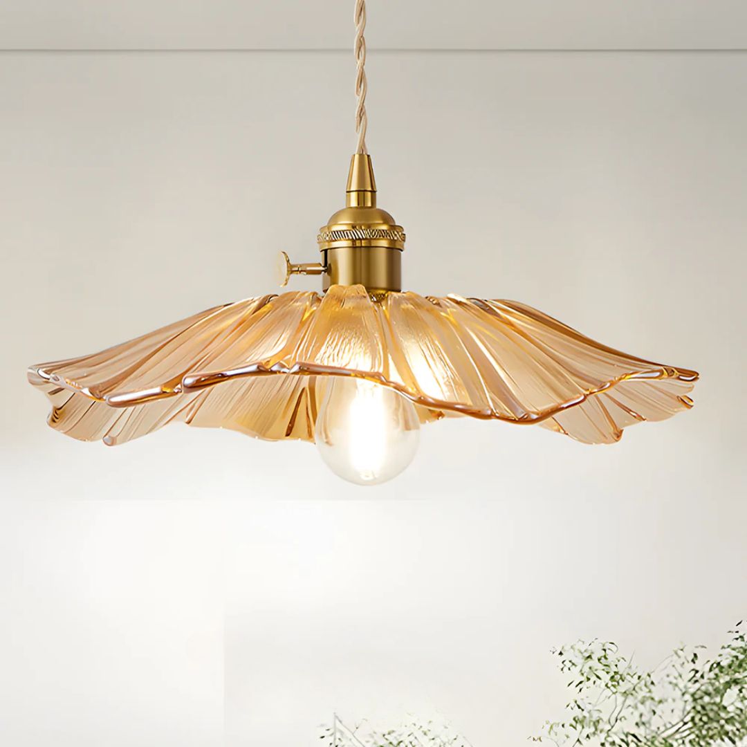 Fluted Glass Hanging Light 11-Inch Shade Burgundy Adjustable Drop Cord E27 Socket for Kitchen Island Dining Area Hallway Above Table Counter