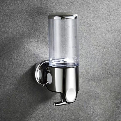 Distributeur de savon mural à pompe poussoir - Support à liquide en acier inoxydable pour shampoing, lotion et savon pour les mains dans la salle de bain, la cuisine et la douche