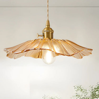 Fluted Glass Drop Ceiling Fixture 11 in Burgundy Shade Gold Hardware E27 Socket for Kitchen Island Entryway Ambient Overhead Illumination