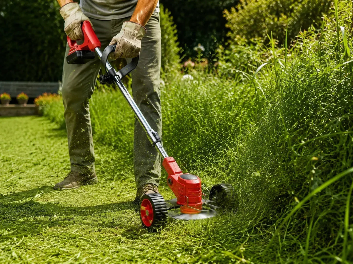 Electric Weed Eater, Electric Weed Wacker, Lawn Edger for Flower Beds, Battery Powered Grass Cutter, Brushless Battery Weed Trimmer