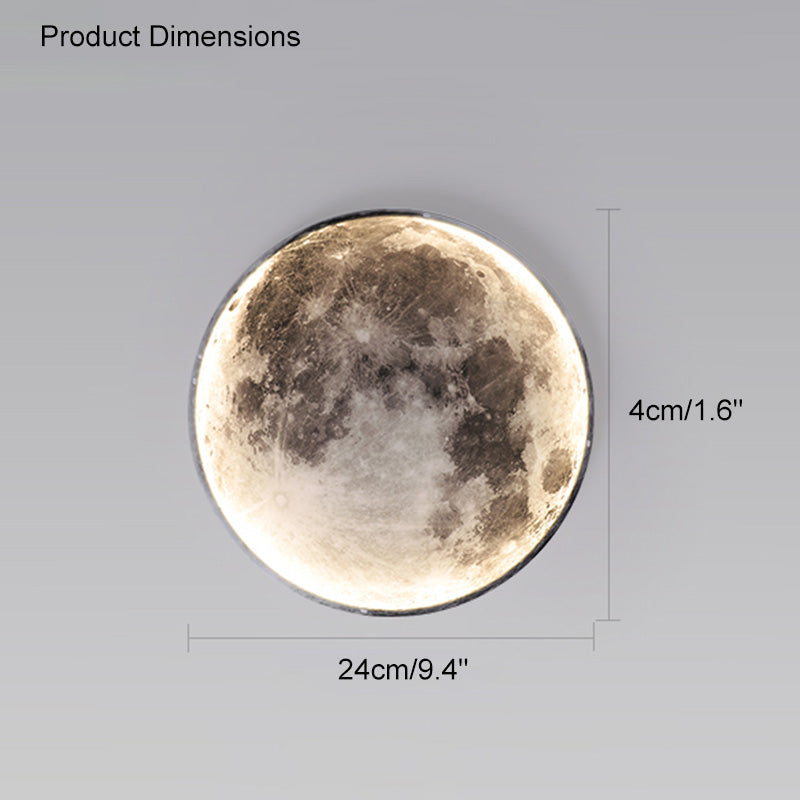 Applique murale céleste à LED, intensité variable, télécommande, design lune, luminaire artistique, 39 pouces de diamètre, PVC, éclairage d'ambiance pour chambres et salons