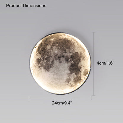 Applique murale céleste à LED, intensité variable, télécommande, design lune, luminaire artistique, 39 pouces de diamètre, PVC, éclairage d'ambiance pour chambres et salons