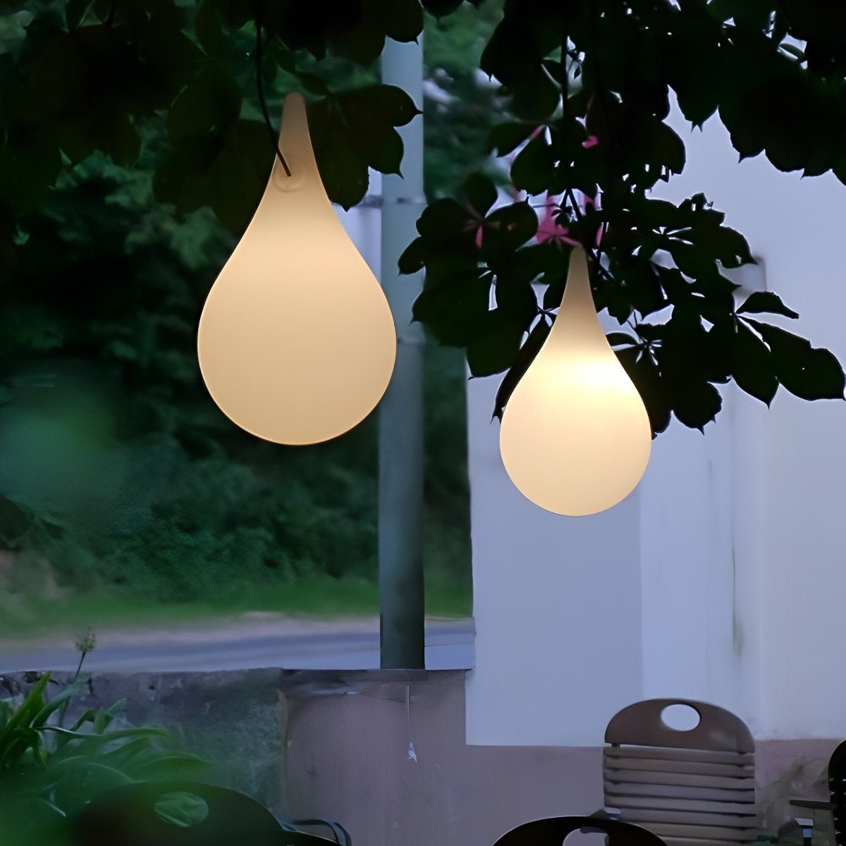 Weatherproof LED Hanging Globe for Deck & Patio – Color-Changing Orb Fixture, 9.4 in Drop Shape with Adjustable Cord, IP65 Rated for Year-Ro