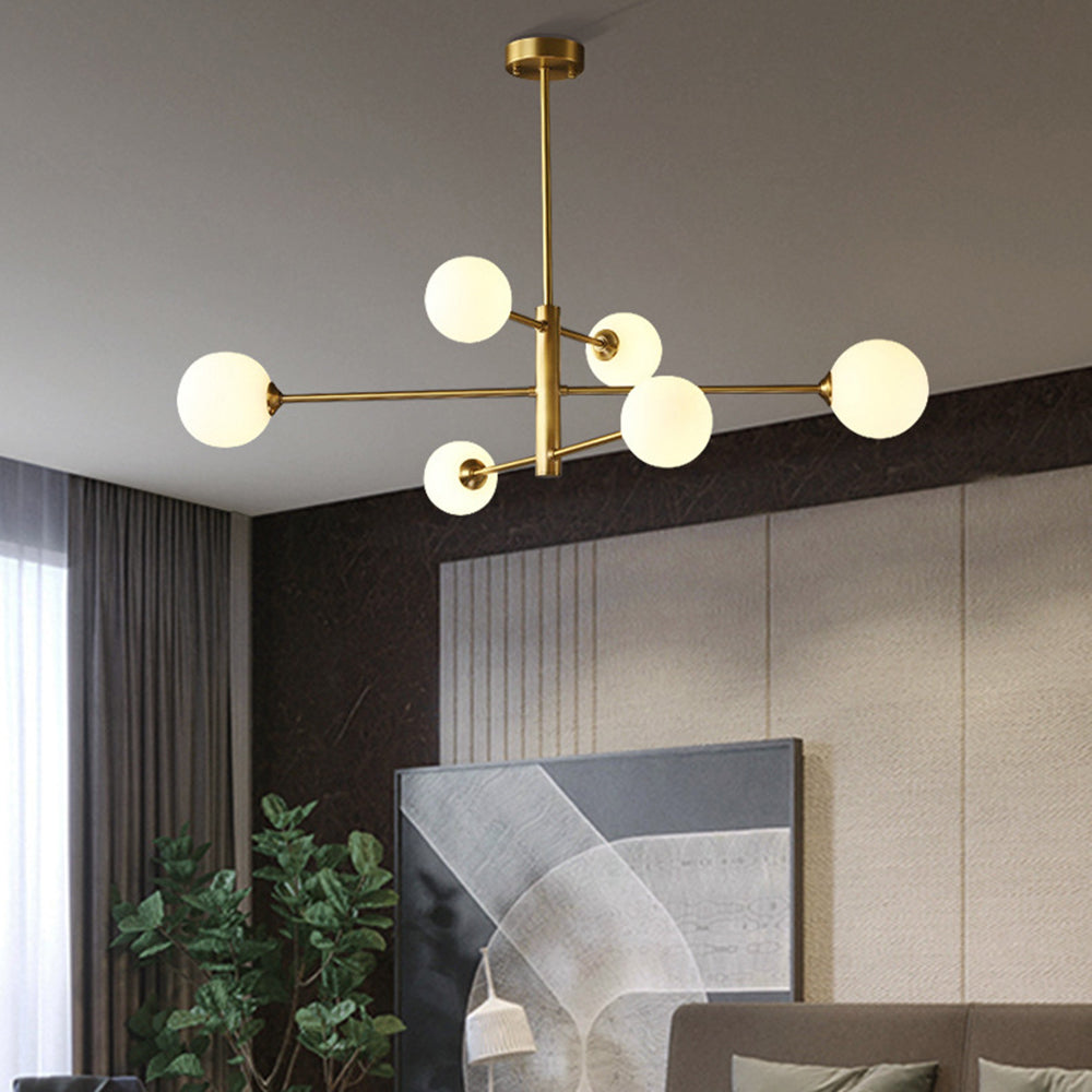 Multi-Globe Hanging Fixture with Adjustable Height for Dining Room & Living Room – Metal Frame with Glass Orbs – G9 LED Bulbs Included – 24