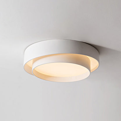 Round LED Ceiling Light 16-24 Inch White Metal Flush Mount Modern Dimmable Fixture for Bedroom Living Room Kitchen