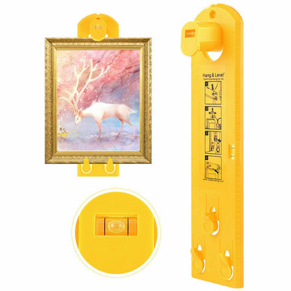 Picture Hanging Tool with Integrated Level for Straight Wall Art Placement and Accurate Nail Marking for Home Gallery Displays