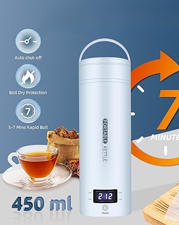 TravelMate | Bouilloire électrique portable avec contrôle intelligent de la température | Chauffe-eau compact de 1 L pour boissons chaudes