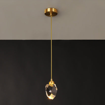 Adjustable Drop Fixture with Clear Tapered Shade & Brass Accents for Kitchen Islands, Breakfast Nooks, Entryways