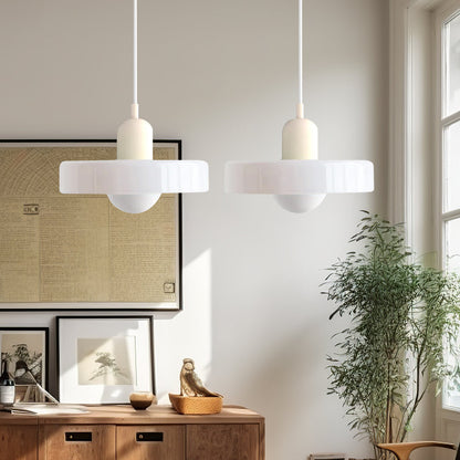 Dual-Shade Glass Hanging Light Fixture G9 Socket 14 Inch Ceiling Mount for Kitchen Island Dining Table Living Room Modern Overhead Lighting