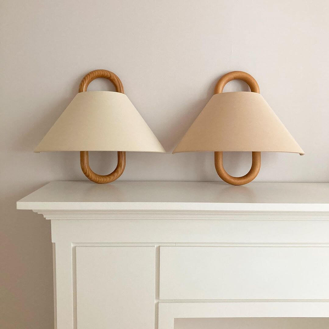 Sconce Light Fixture Wooden Frame Cloth Shade E12 Socket Flexible Install for Bedroom Living Room Hallway Apartment Home