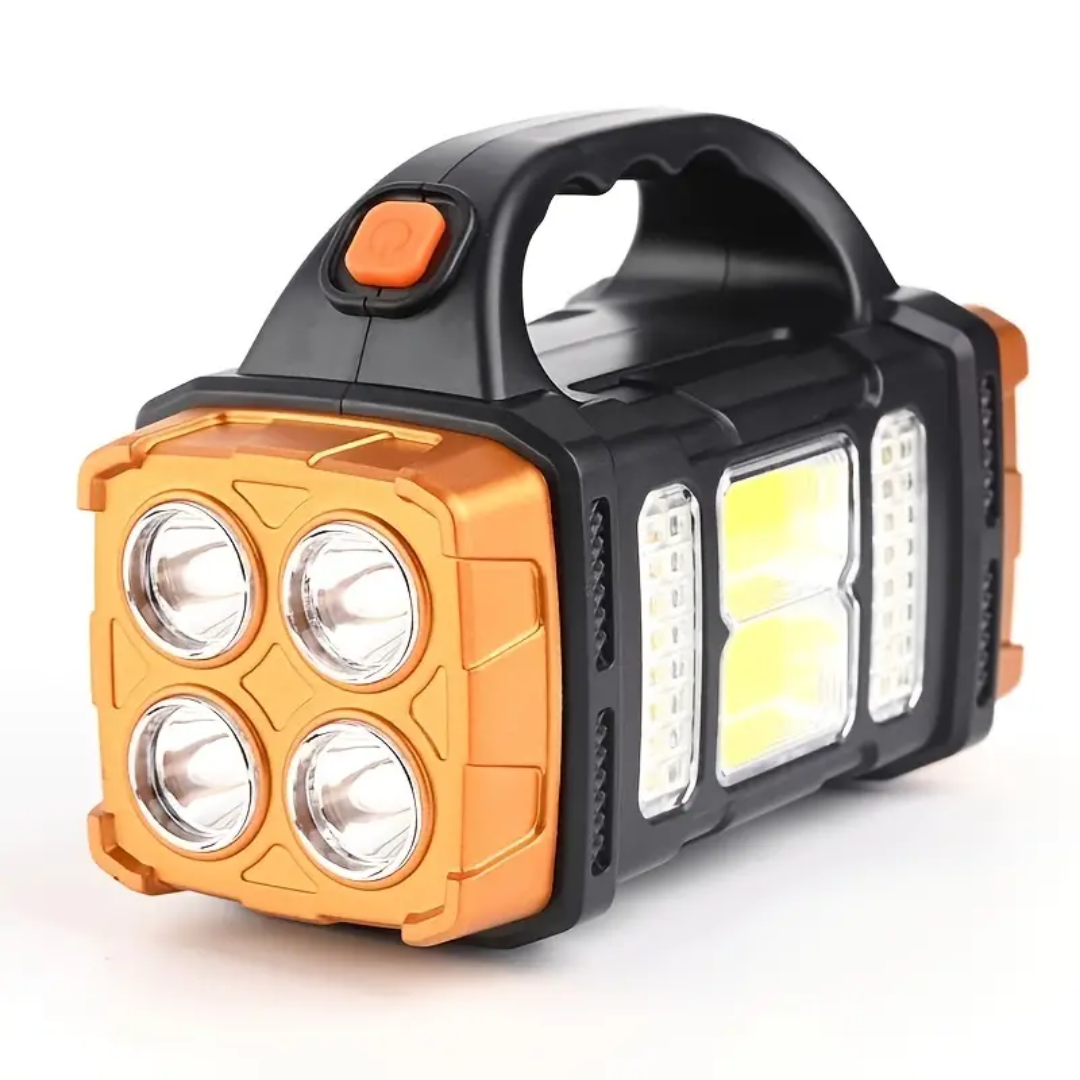 Solar LED Camping Lantern with Power Bank 6 in × 2.8 in Waterproof Emergency Light Strobe Mode Rechargeable Outdoor Torch for Hiking Roadsid