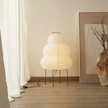Washi Paper Globe Floor Lamp 16" White Sphere Light for Bedrooms Living Rooms Japanese Minimalist Ambient Lighting E27 Socket 24" Tall