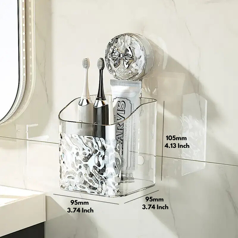 Suction Cup Bathroom Caddy Organizer – No Drill Wall Storage for Shower & Tile | Strong Hold on Smooth Surfaces