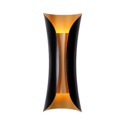 Double-Arm Spiral Wall Sconce Black Metal 2-Light Fixture 13/21/30 Inch Hardwired Indoor Accent Lighting for Hallway Bedroom Living Room