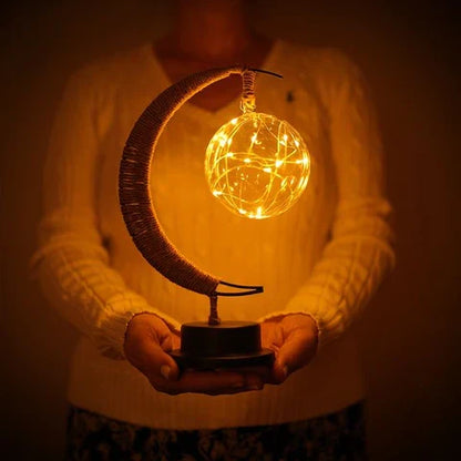 3D Printed Moon Sphere Table Lamp with Realistic Crater Details, Battery-Powered Ambient Night Light for Bedroom, Nursery, Living Room Decor