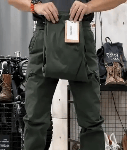 Cargo Pants Multiple Pockets Relaxed Fit Cotton Blend