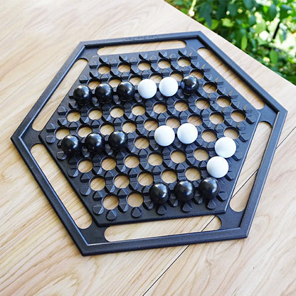 Two-Player Abstract Tactics Board Game with Marbles for Kids & Adults – Hexagonal Strategy Puzzle for Family Game Night & Logic Skill Buildi