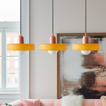 Glass Pendant Lamp 12 Inch Adjustable Height Ceiling Fixture for Bedrooms Nightstands Modern Minimalist Nordic Hanging Light E27 Socket for