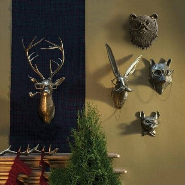 Décoration murale Tête d'animal 3D Faune pour la maison