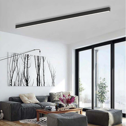 Plafonnier LED linéaire à montage encastré de 47 pouces, luminaire noir pour chambre, salon, couloir, éclairage domestique minimaliste contemporain