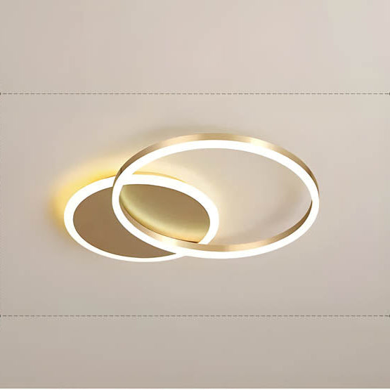 Plafonnier LED multi-anneaux en aluminium noir, 39 po, luminaire contemporain pour chambre, salon et salle à manger, éclairage intégré