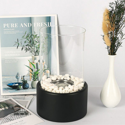 Tabletop Oil Lamp with Glass Chimney – Real Flame Ambient Lighting for Dinner Parties, Patios & Home Decor