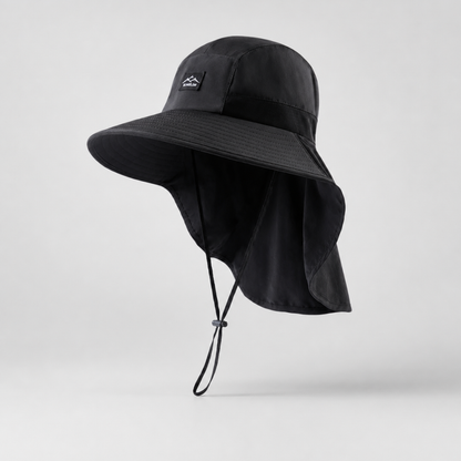 Chapeau de randonnée à large bord avec protège-nuque et protection solaire UPF 50+ pour le trail, la randonnée et les aventures estivales en plein air