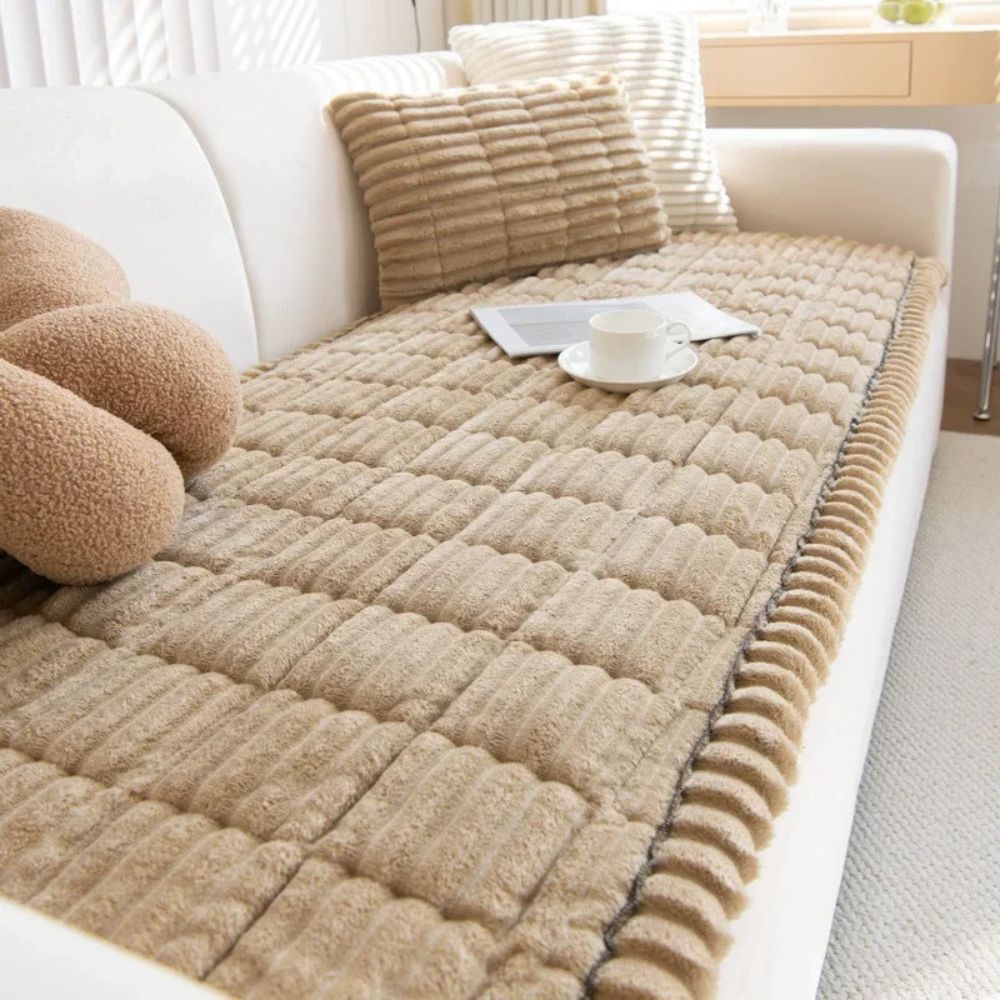 Plush Furniture Throw for Sectionals & Couches – Anti-Slip Fleece Protection for Living Room, Bedroom, Pet-Friendly Homes