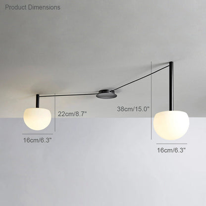 Suspension multi-globes en métal et verre dépoli, 47 pouces, luminaire blanc réglable pour salle à manger, îlot de cuisine, chambre, style scandinave moderne