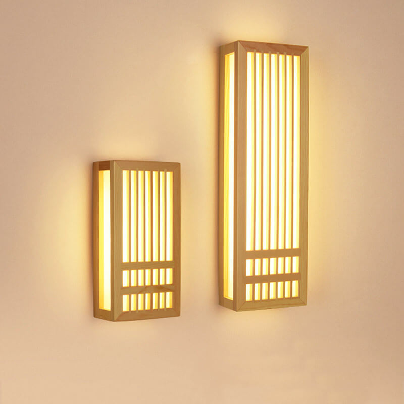 Wood Sconce Light 12 in Neutral Finish for Hallway Bedroom Entryway Ambient Low-Profile Fixture Energy-Saving Indoor Decor