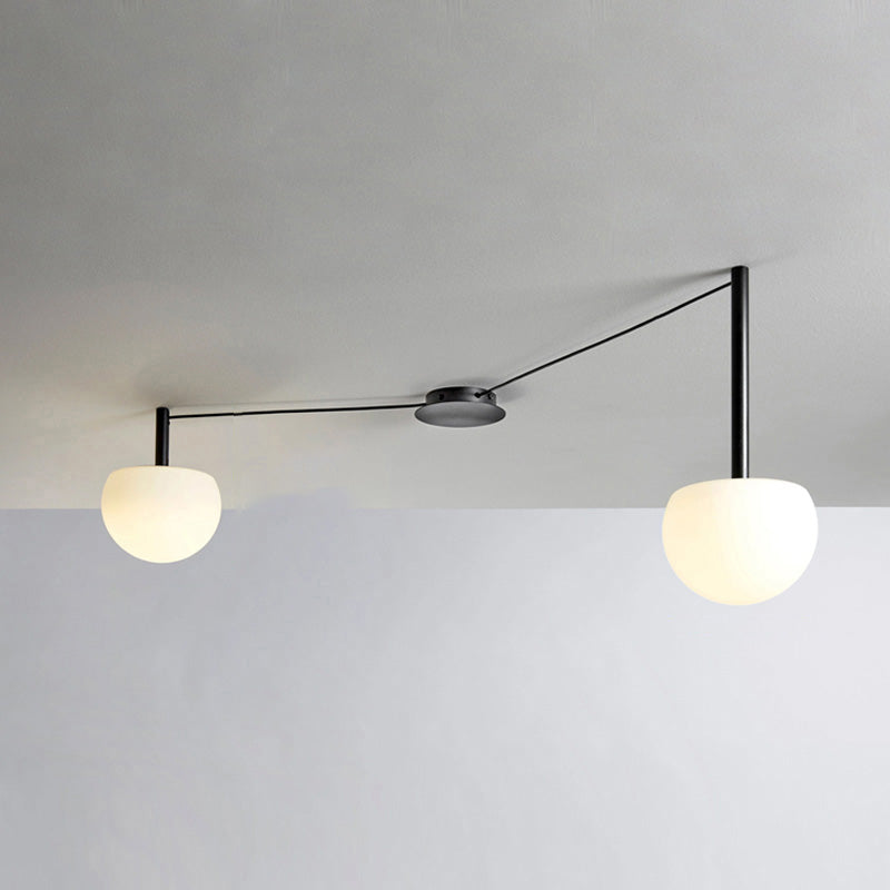 Globe Pendant Light Adjustable Height Frosted White Glass Orb for Kitchen Dining Living Space Modern Hanging Fixture 10 Inch