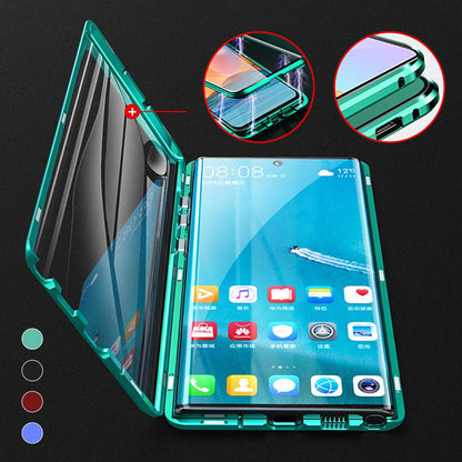 Coque de téléphone magnétique en verre trempé pour Samsung Galaxy avec protection double face et fermeture autobloquante