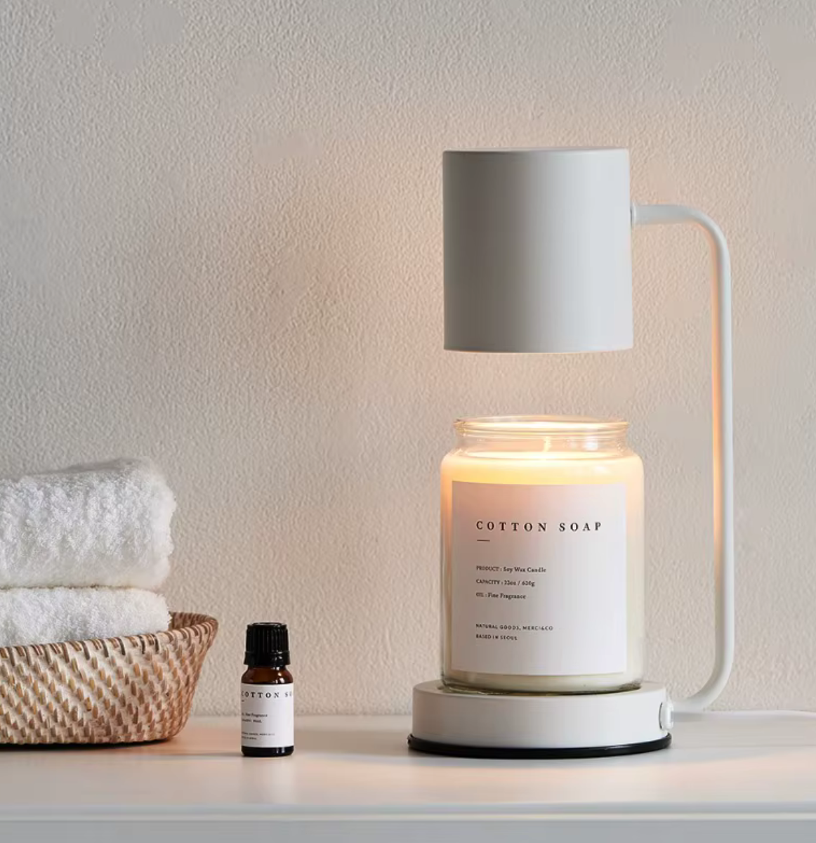 Lampe chauffe-bougie élégante | Lampe électrique polyvalente à luminosité réglable | Atmosphère chaleureuse pour la maison