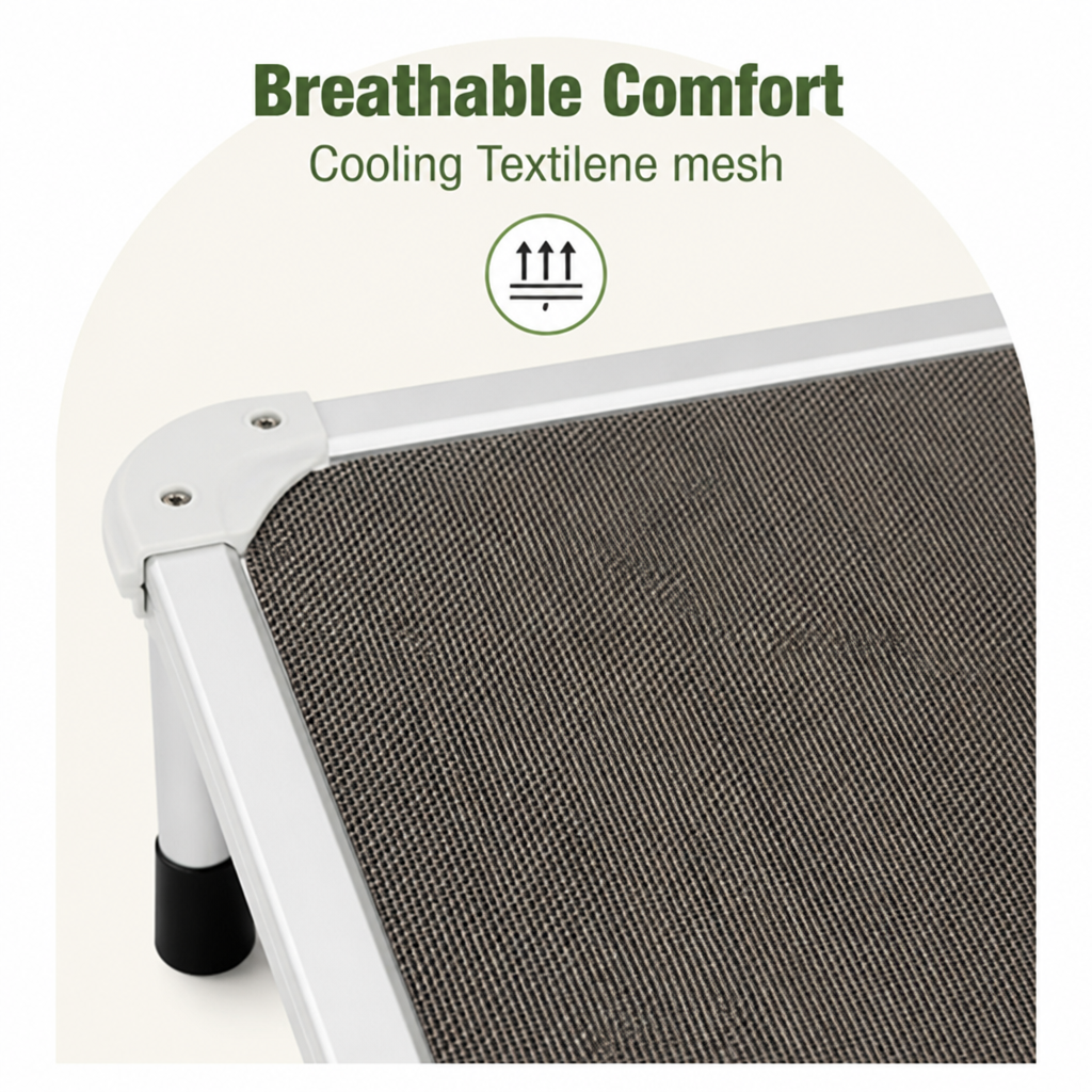 Ortekor Chew-Proof Aluminum Frame Elevated Dog Bed (Indoor/Outdoor)