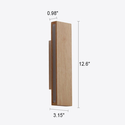 LED Sconce Light 12 Inch Wooden Acrylic Fixture Hallway Bedroom Living Room Hardwired Modern Minimal Décor Ambient Glow 12W 1200 Lumen Inter