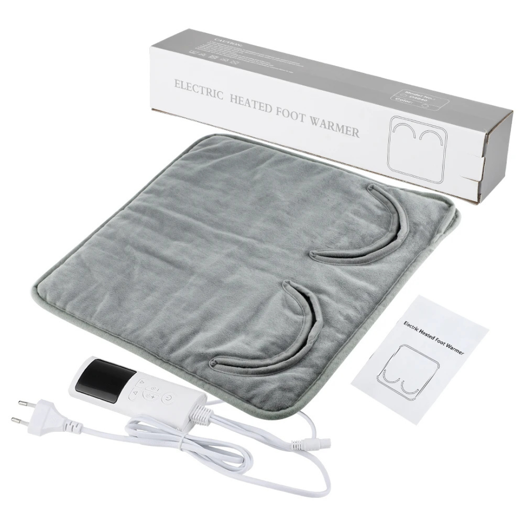Chauffe-pieds électrique avec 9 niveaux de chaleur et minuterie automatique – Tapis chauffant en micro-peluche douce pour le bureau à domicile en hiver