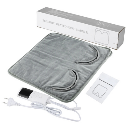 Chauffe-pieds électrique avec 9 niveaux de chaleur et minuterie automatique – Tapis chauffant en micro-peluche douce pour le bureau à domicile en hiver