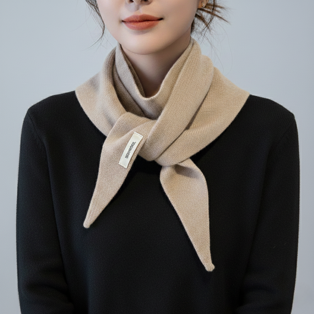 Cozy Triangular Knit Neck Wrap – Lightweight Wool Head Covering for Everyday Layering & Wind Protection – Compact Slip-On Accessory for