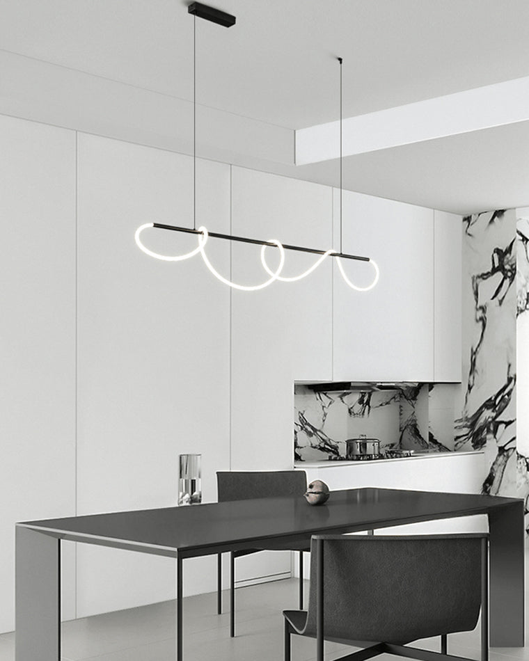 Adjustable Pendant Light Fixture with Remote Dimming 43 in Silicone LED for Kitchen Island Dining Table Modern Hanging Ceiling Lamp Gold Bla
