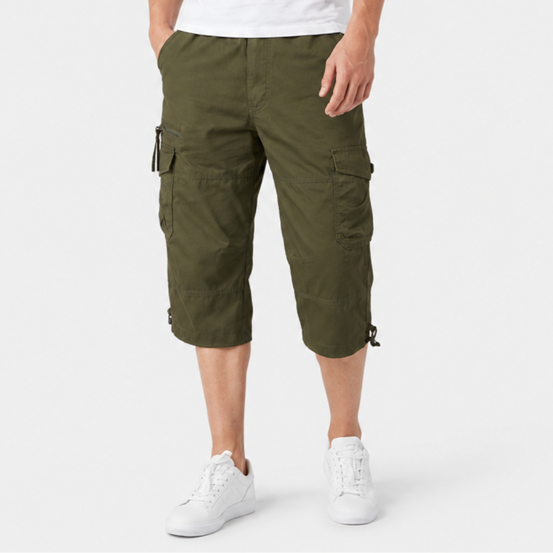 Men's Capri-Length Hiking Shorts with Multiple Cargo Pockets for Trail & Outdoor Adventures